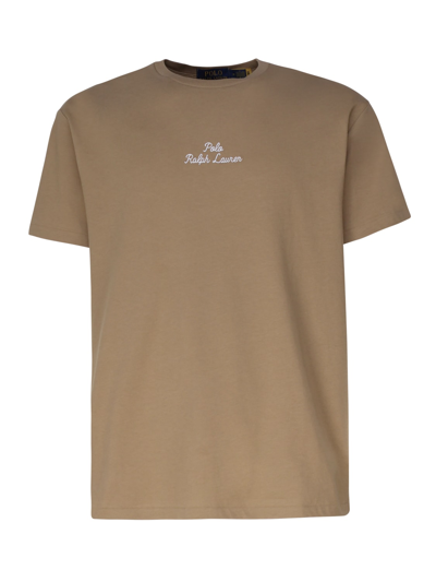 Polo Ralph Lauren T-shirt With Embroidery In Fawn