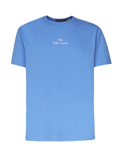 Polo Ralph Lauren T-shirt With Embroidery In Light Blue