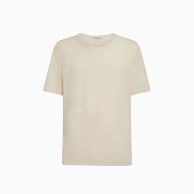 Lemaire Cotton Jersey T-shirt In Cream