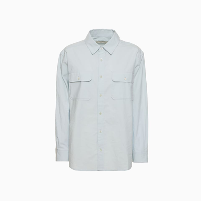 Dunst Out Pocket Cotton Shirt In Light Blue
