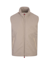 KITON BEIGE VEST WITH PULL-OUT HOOD