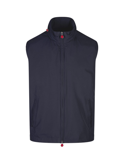 Kiton Blue Vest With Pull-out Hood