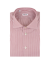 KITON RED AND WHITE STRIPED CLASSIC SHIRT