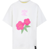 FLOWER MOUNTAIN WHITE T-SHIRT FOR GIRL WITH FLOWERS