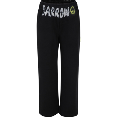 Barrow Kids' Black Sports Trousers For Boy With Logo In Nero