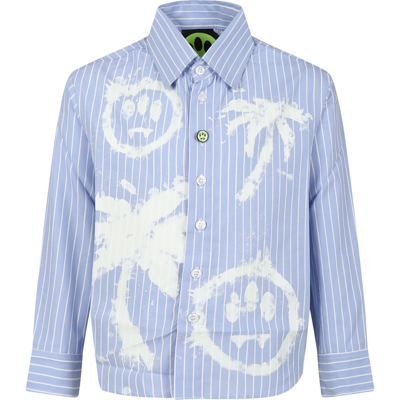 Barrow Kids' Sky Blue Shirt For Boy With Smiley Face In Light Blue