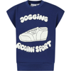 Shop Mini Rodini Blue Sweatshirt For Kids With Jogging Sneakers Print
