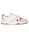 Dsquared2 Low Top Sneakers With Contrast Panelled Design In Bianco/rosso