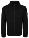 Stone Island Compass Patch Zipped Sweatshirt In Navy Blue