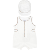 Burberry White Romper Set For Baby Kids In White