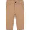 Hugo Boss Beige Casual Trouser For Baby Boy In Brown