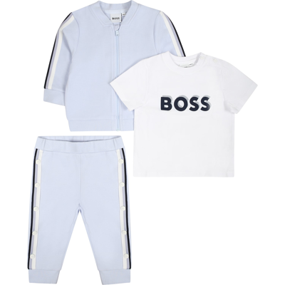 Hugo Boss Light Blue Sport Suit Set For Baby Boy