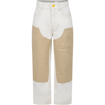 Marc Jacobs Kids' Ivory Casual Trousers For Boy In White