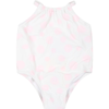 MARC JACOBS WHITE ONE-PIECE SWIMSUIT FOR BABY GIRL WITH POLKA DOT PATTERN