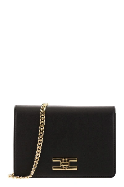 Elisabetta Franchi Shoulder Bag With Gold Swivel Logo In Black
