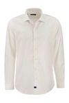 Fay Men Stretch French Collar Shirt In White