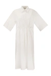 Max Mara Eulalia Cotton-blend Midi Shirt Dress In White