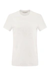 Max Mara Logo Embroidered Crewneck T-shirt In White