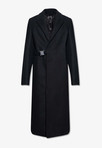 Alyx Buckled Wool-blend Coat In Black