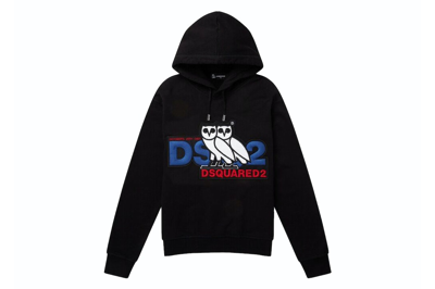 Pre-owned Ovo X Dsquared Chenille Hoodie Black