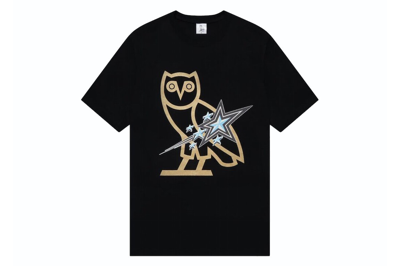 Pre-owned Ovo X Scarborough Shooting Stars Og Owl T-shirt Black