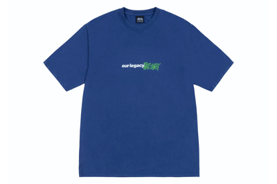 Pre-owned Stussy X Our Legacy Ol Sport Pigment Dyed Tee Blueberry
