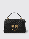 Pinko Large Lady Love Bag Puff Chevron Handbag In Black