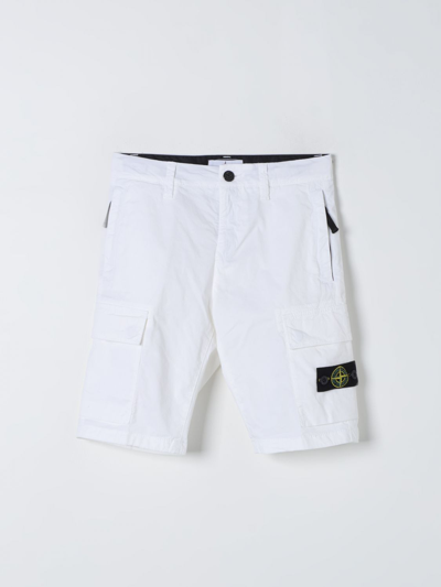 Stone Island Junior Pants  Kids Color White