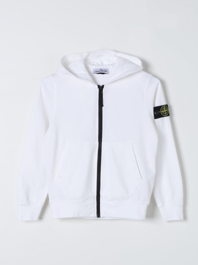 STONE ISLAND SWEATER STONE ISLAND JUNIOR KIDS COLOR WHITE,F20840001