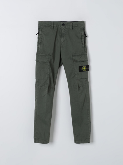 Stone Island Junior Pants  Kids Color Olive