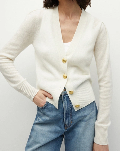 Veronica Beard Solene Cashmere Cardigan In Ivory