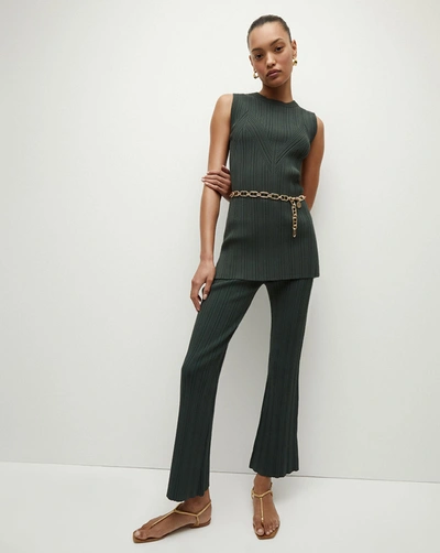 Veronica Beard Massaro Pull-on Flare Pants In Forest Green