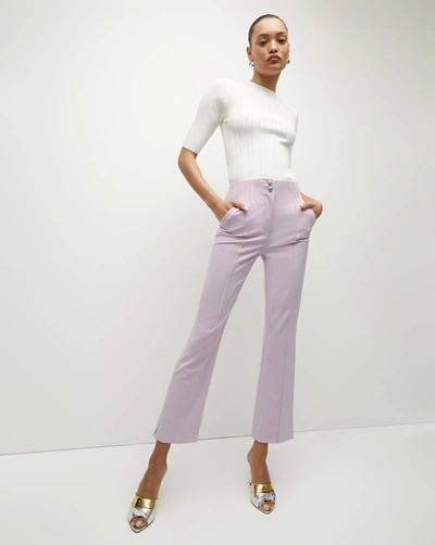 Veronica Beard Kean Cropped Tailored Pants In Barely Orchid