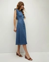 Veronica Beard Fuller Sleeveless Denim Midi Shirtdress In Cornflower