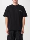 Gcds Cotton T-shirt With Logo Embroidery In Black
