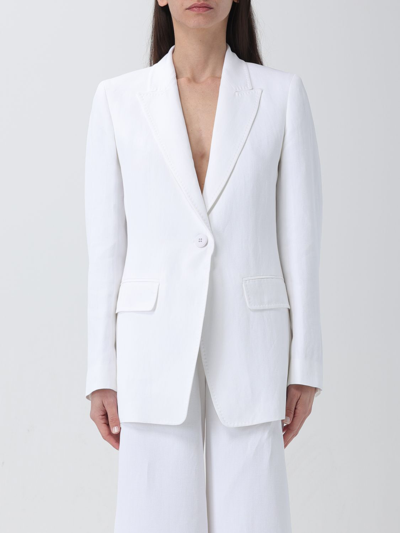Max Mara Studio Woman Blazer White Size 12 Cotton