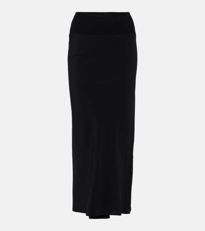 Rick Owens Jersey Midi Skirt In Black