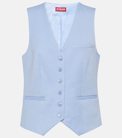 Staud Brett Waistcoat In Periwinkle