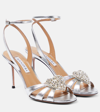Aquazzura Tequila 85 Crystal-embellished Sandals In Silver