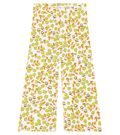 Mini Rodini Kids' Flowers Cotton-blend Sweatpants In White