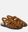 THE ROW PABLO SUEDE FISHERMAN SANDALS