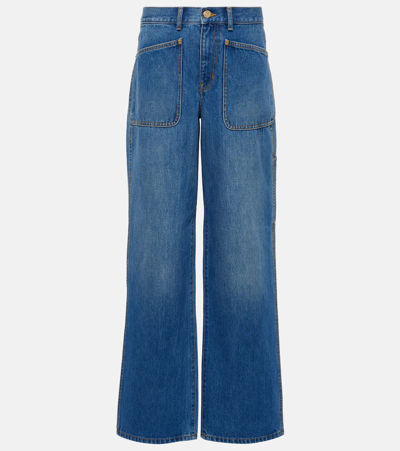 Tory Burch High-rise Cargo Jeans In Denim