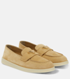 Prada Loafers Saint Tropez Aus Veloursleder In Beige