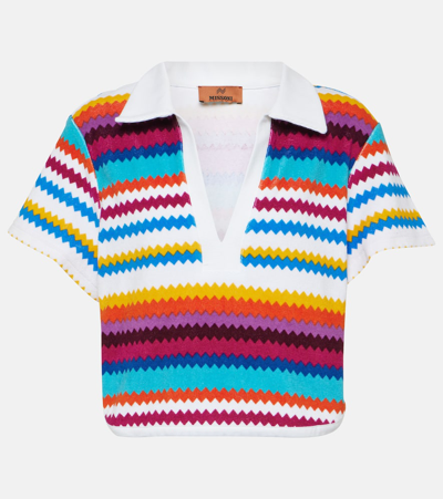 Missoni Chevron French Terry Knit Crop Top In Multicolor