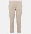 Ag Caden Mid-rise Twill Tapered Pants In Beige
