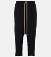 Rick Owens Drop-crotch Drawstring Cropped Trousers In Black