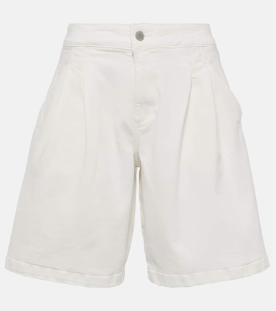 Ag High-rise Denim Shorts In Wht