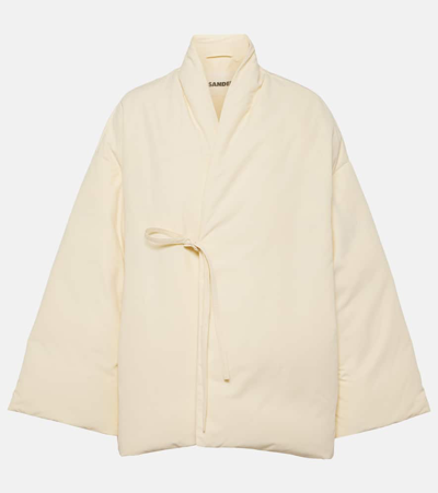 Jil Sander Tie-detail Down Jacket In Dune