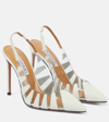 AQUAZZURA HOT RUMOR 105 LEATHER AND PVC SLINGBACK PUMPS