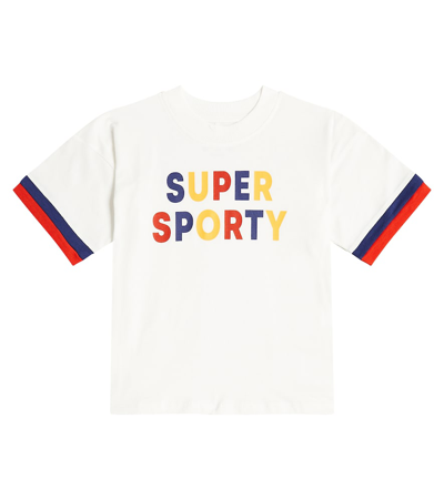 Mini Rodini Kids' Super Sporty Cotton Jersey T-shirt In White